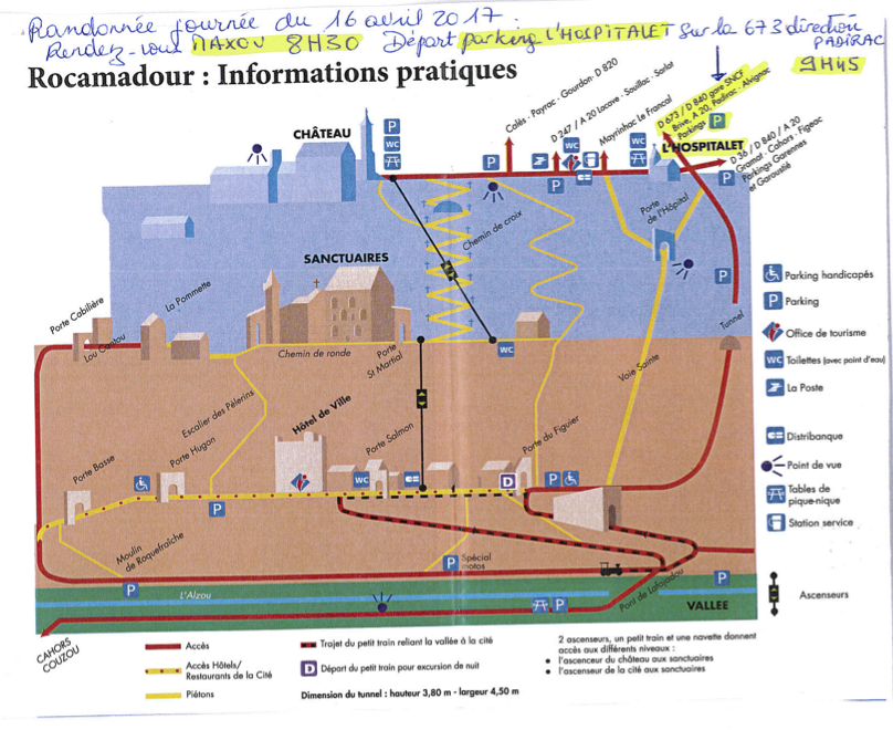 Carte rv parking l hospitalet rocamadour